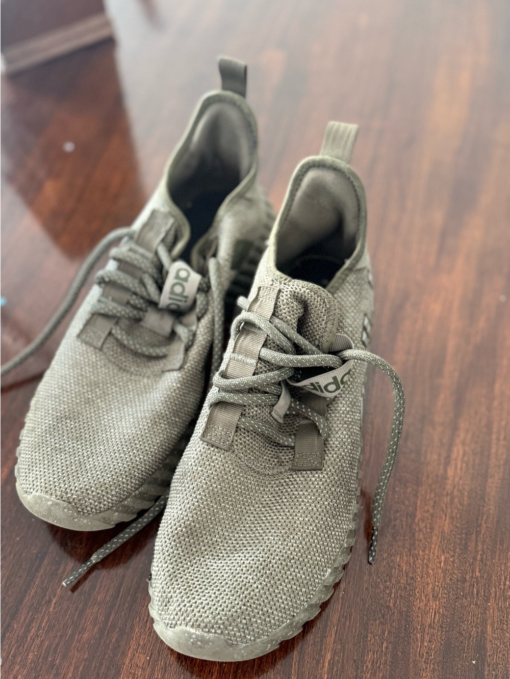adidas Olive Knit Low-Top Sneakers